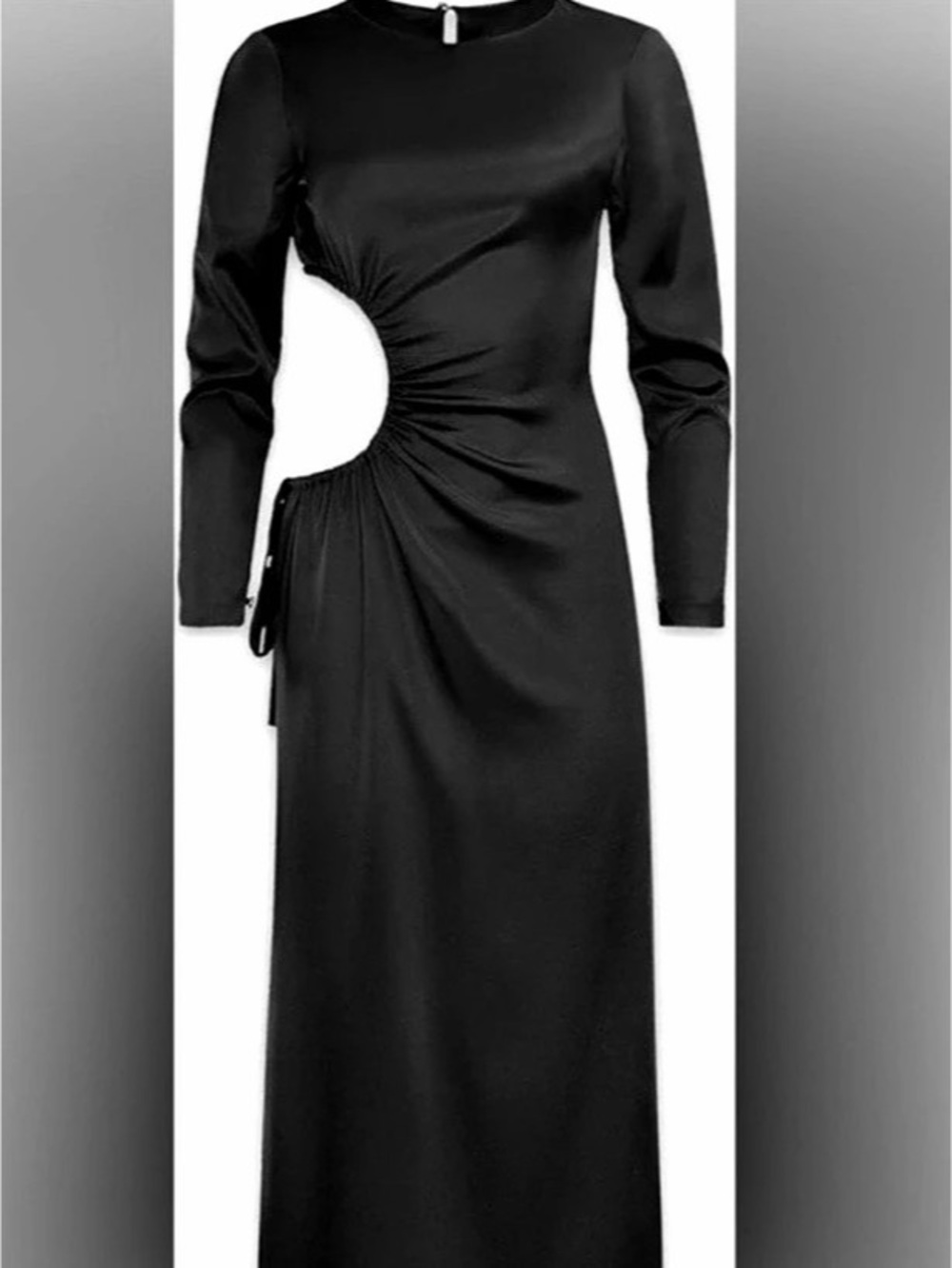 Cynthia Rowley Cut-Out Long-Sleeved Dress Black Maxi Dress